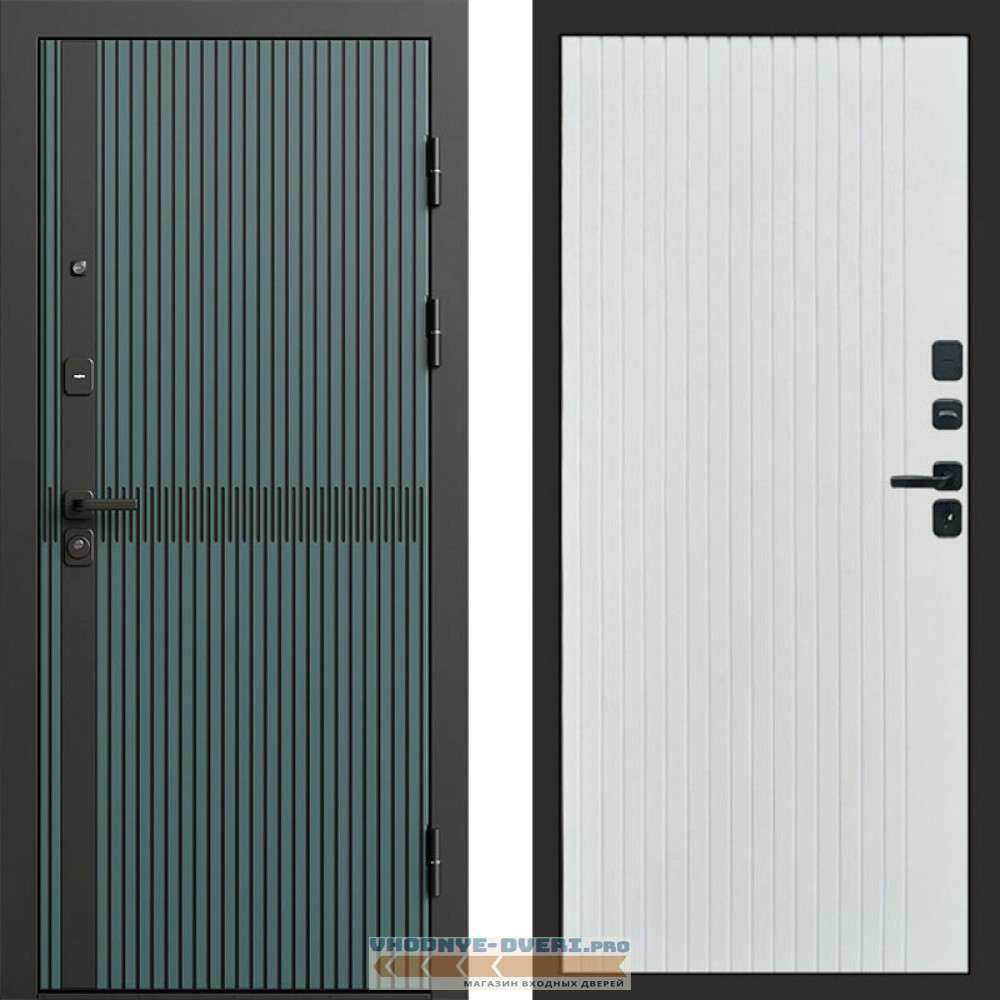 Дверь Termo Door ГРАУНД Velutto Verde Бетон Flat Белый софт